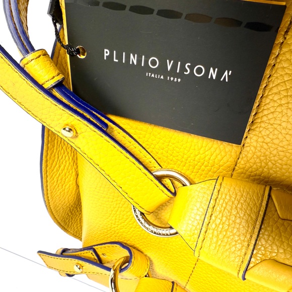 Plinio Visona Mustard Yellow Shoulder Bag - Picture 9 of 15